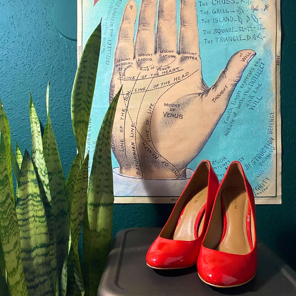 Retired Cherry Coach Heels size 8